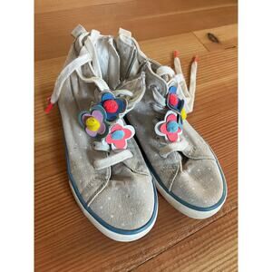 Mini boden girls size 34 high top polka dot tennis